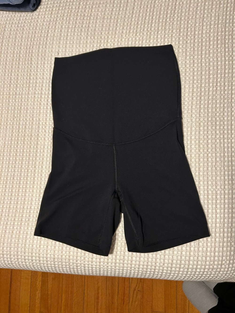 Black High-Waist Women's Maternity Shorts
